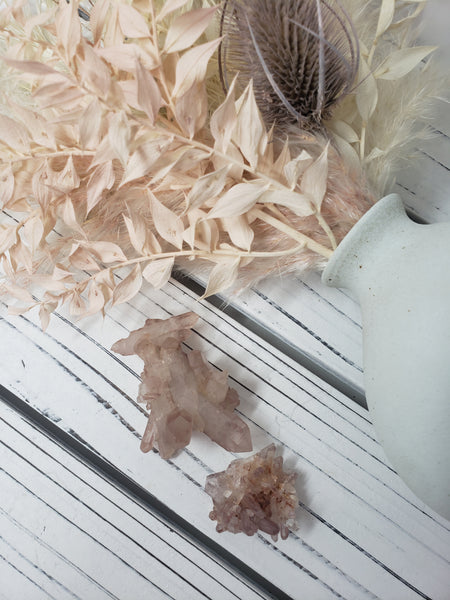 Pink Lithium Quartz clusters - lot A